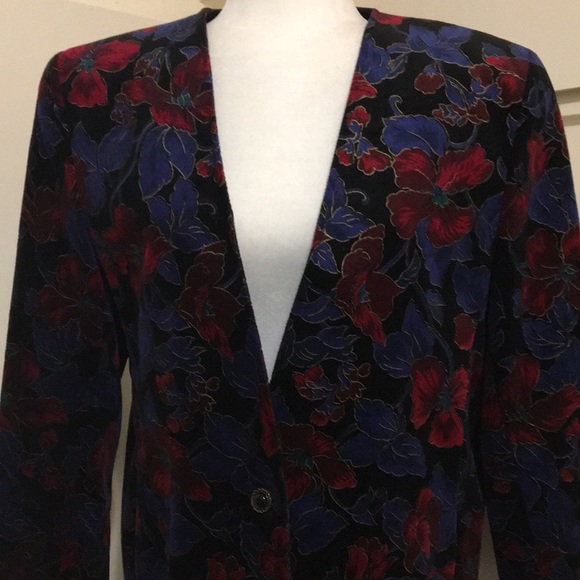 Vintage Velvet Blazer Size 10 - Picture 2 of 8
